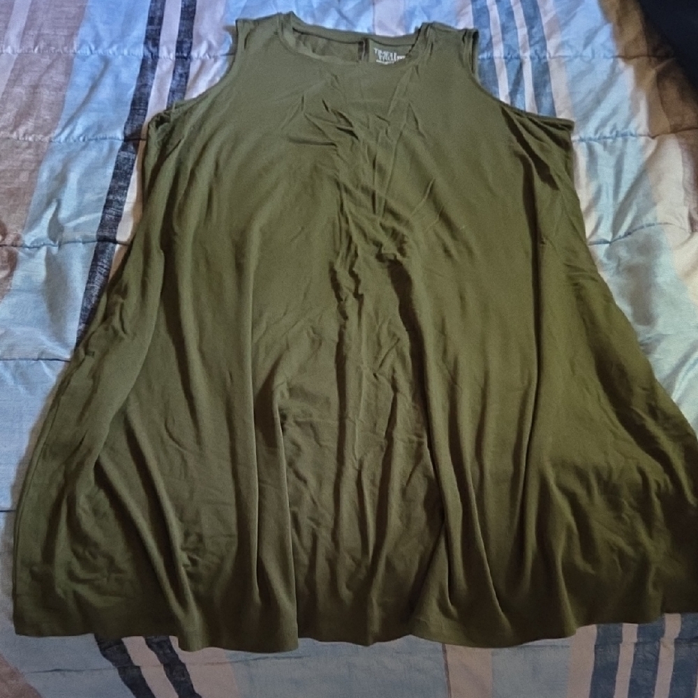 Time and Tru Olive Green Tank Top